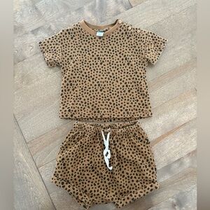 Old Navy Brown and Black Polka Dot Toddler Top